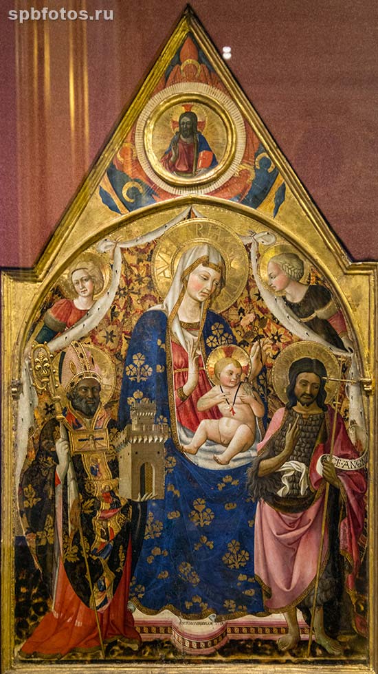 Мадонна с младенцем, св. епископом, Иоанном Крестителем и ангелами